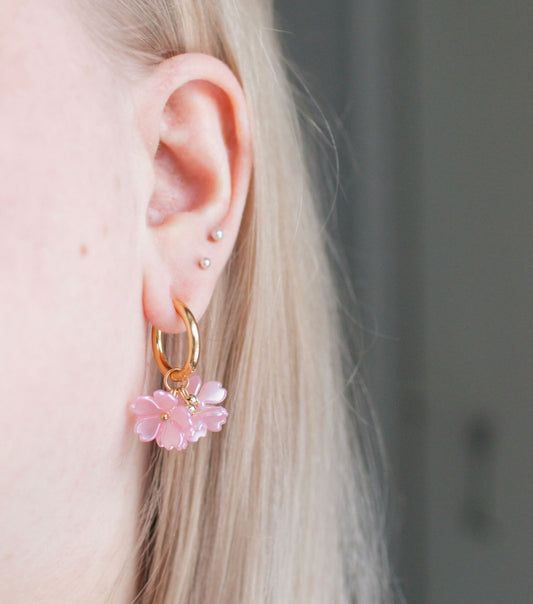 Noelle-korvakorut, vaaleanpunainen