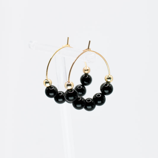 Lana-korvakorut, musta akaatti