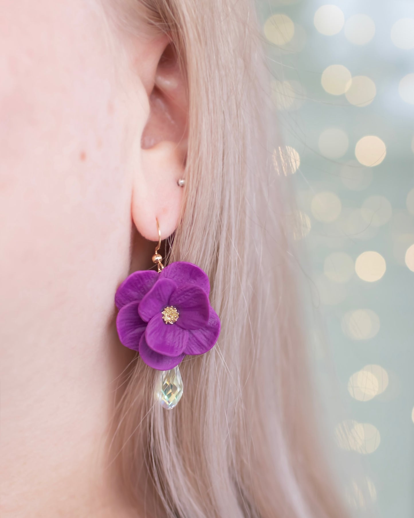 Juliette-korvakorut, puuteriroosa