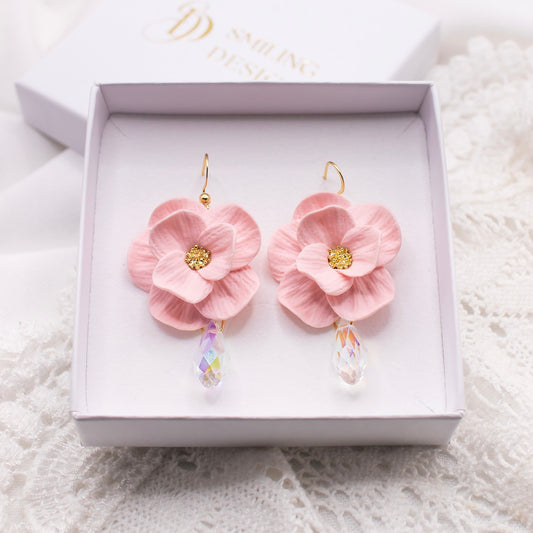 Juliette-korvakorut, puuteriroosa