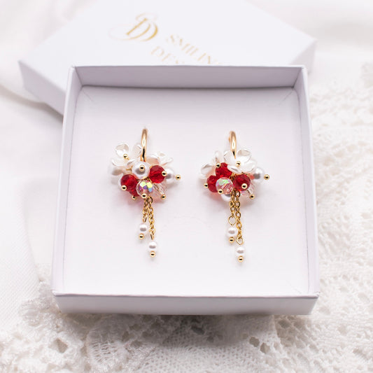 Aida-korvakorut, punainen