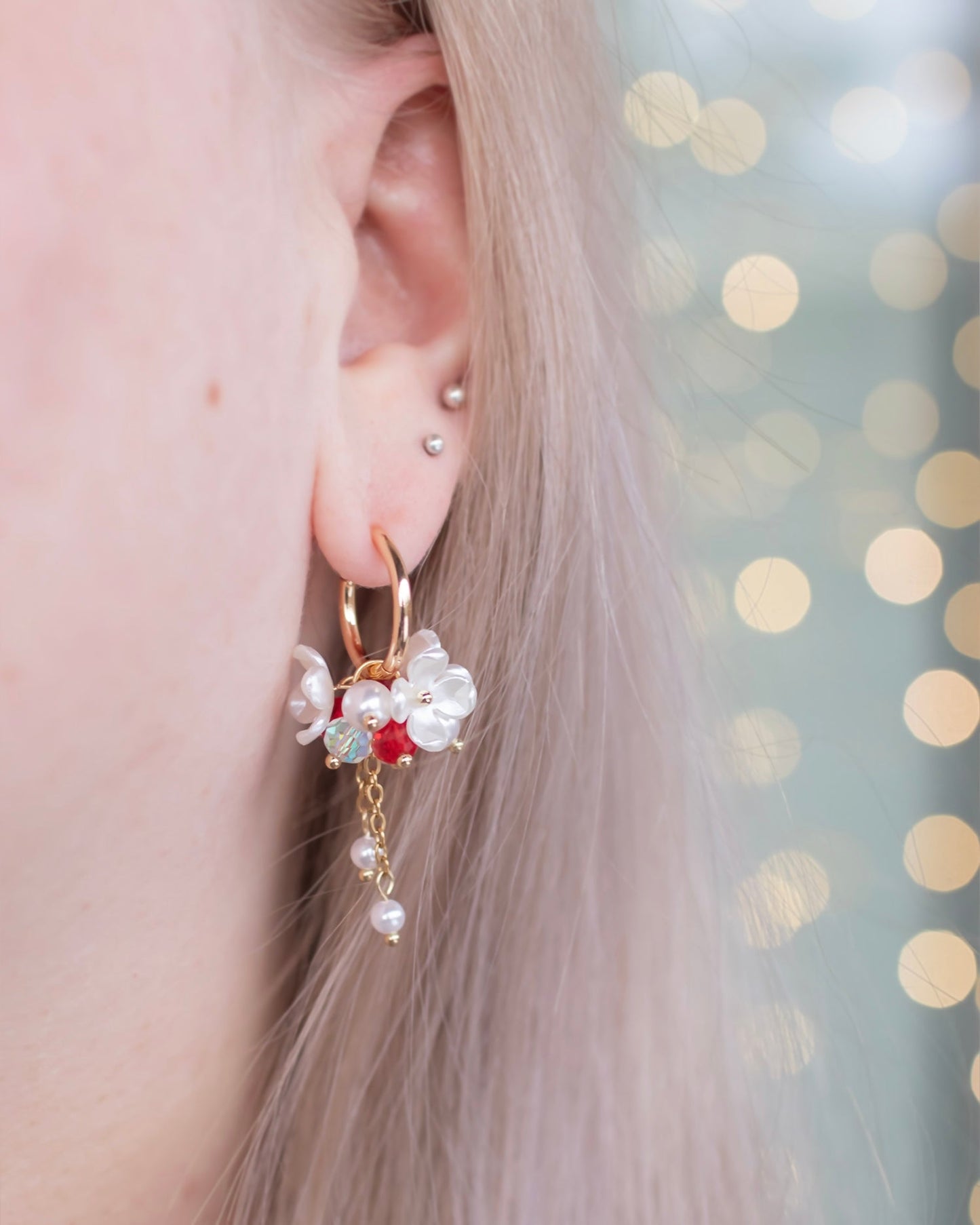 Aida-korvakorut, beige