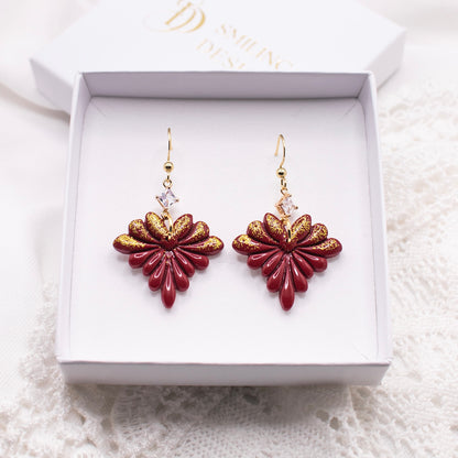 Vivian-korvakorut, viininpunainen