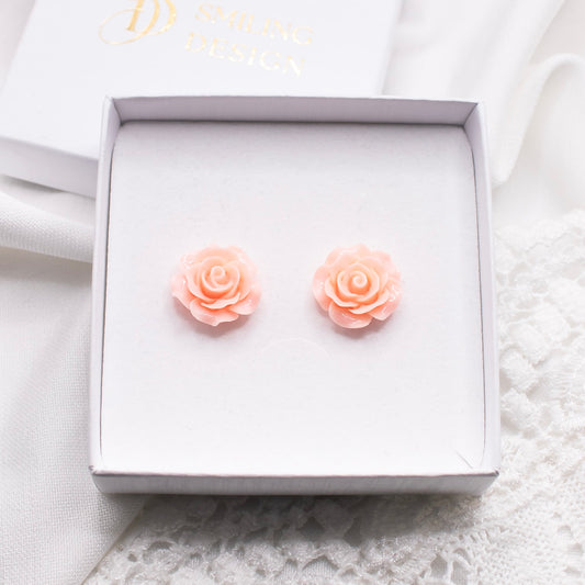 Rosa-nappikorvakorut, vaaleanpunainen